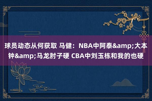 球员动态从何获取 马健：NBA中阿泰&大本钟&马龙肘子硬 CBA中刘玉栋和我的也硬