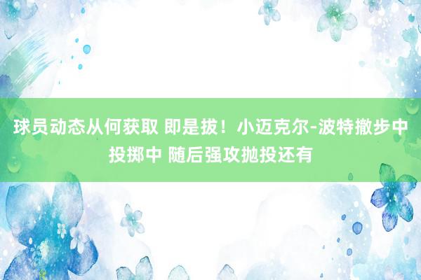 球员动态从何获取 即是拔！小迈克尔-波特撤步中投掷中 随后强攻抛投还有