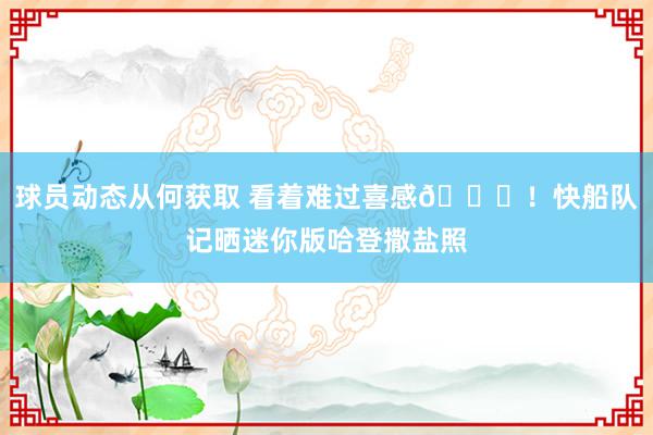 球员动态从何获取 看着难过喜感😜！快船队记晒迷你版哈登撒盐照