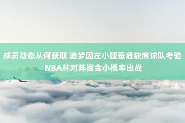 球员动态从何获取 追梦因左小腿垂危缺席球队考验 NBA杯对阵掘金小概率出战